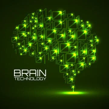Artificial intelligence. Abstract brain with binary computer code, technolo.. イラスト素材
