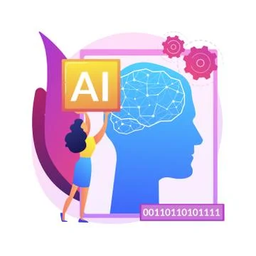 Artificial intelligence abstract concept vector illustration. Stockillustratie
