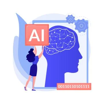 Artificial intelligence abstract concept vector illustration. Illustrazione stock