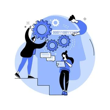 Artificial intelligence abstract concept vector illustration. 스톡 일러스트
