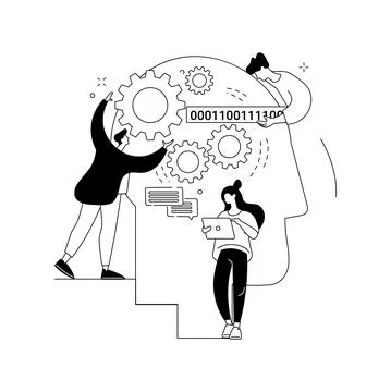 Artificial intelligence abstract concept vector illustration. Illustrazione stock