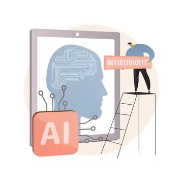Artificial intelligence abstract concept vector illustration. Stock Illustration