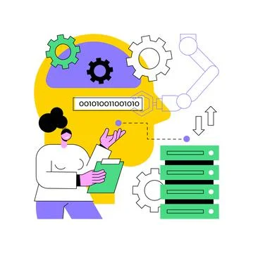 Artificial intelligence abstract concept vector illustration. Stock Illustration