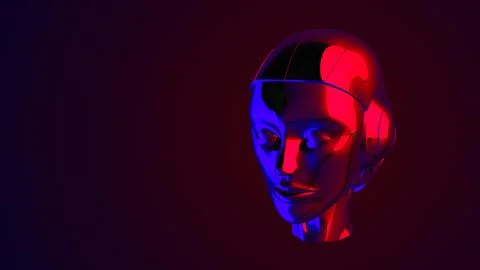 Artificial Intelligence Abstract digital human face Illustrazione stock