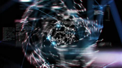 Artificial Intelligence Abstract Motion Design 3d Animation. Fast Moving Camera Video stock 204905559