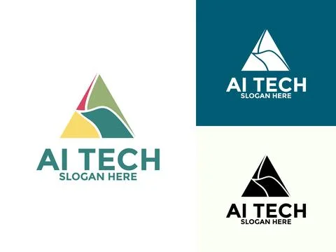Artificial intelligence Abstract Triangle Technology Analysis logo vector d.. Stock Illustration