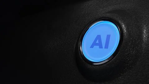 Artificial Intelligence Activation Button Futuristic Technology Stock Illustration