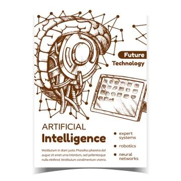 Artificial Intelligence Advertising Poster Vector Stock Illustration