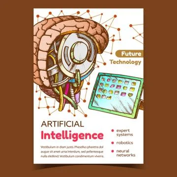 Artificial Intelligence Advertising Poster Vector Stock Illustration