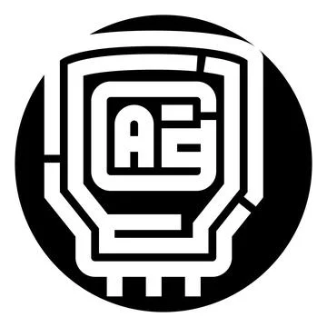 Artificial intelligence ae logo integrated circuit design イラスト素材
