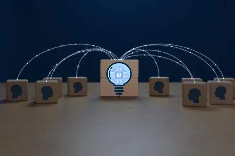 Artificial intelligence agents for network applications, data analytics, hu.. Stock Photos