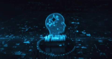 Artificial intelligence AI agent symbol cyber concept Stock Footage 331673731
