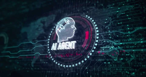 Artificial intelligence AI agent symbol loop digital concept Stock Footage 331673850