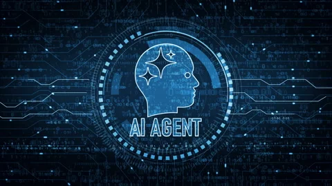 Artificial intelligence AI agent symbol loop digital concept Stock Footage 331674430