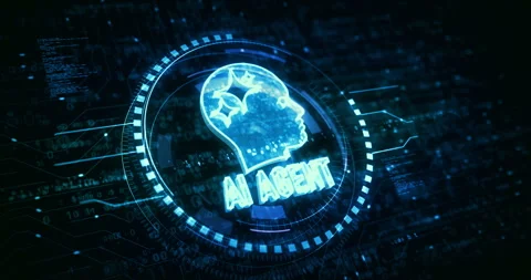 Artificial intelligence AI agent symbol digital concept Stock Footage 331674473
