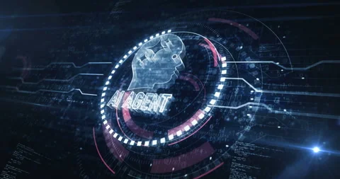 Artificial intelligence AI agent symbol digital concept loop Stock Footage 331674508