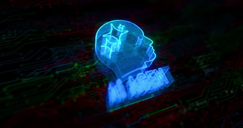 Artificial intelligence AI agent symbol digital concept Stock Footage 331892219