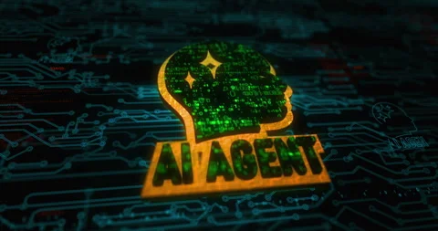 Artificial intelligence AI agent symbol digital concept Stock Footage 331892859