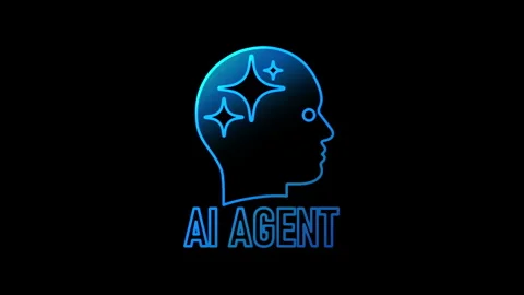 Artificial intelligence AI agent symbol loop concept Stock Footage 331983731