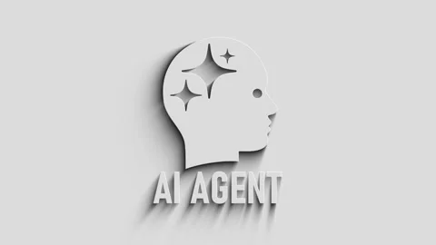 Artificial intelligence AI agent symbol 3d with shadow Stock Footage 331983973