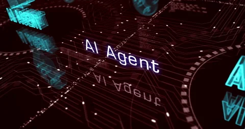 Artificial intelligence AI agent symbols loop cyber concept Stock Footage 331673852