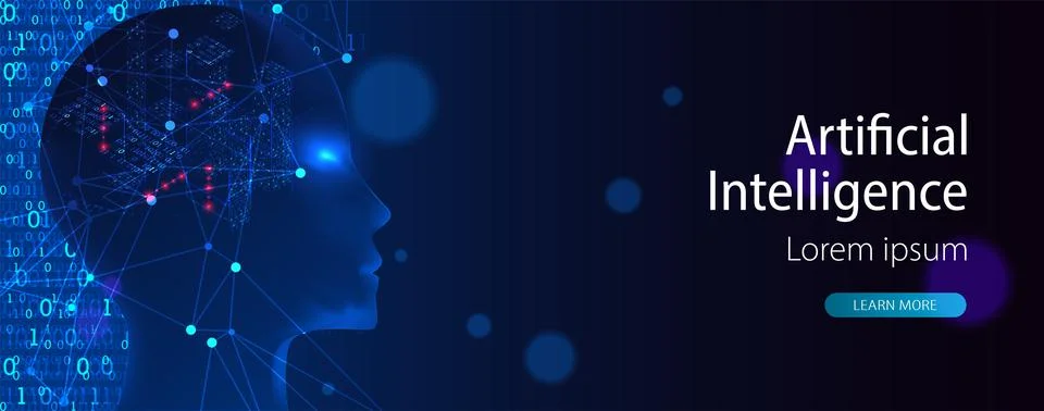 Artificial intelligence (AI) and big data concept. Machine cyber mind.  Humen イラスト素材