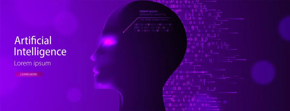 Artificial intelligence (AI) and big data concept. Machine cyber mind.  Humen 스톡 일러스트