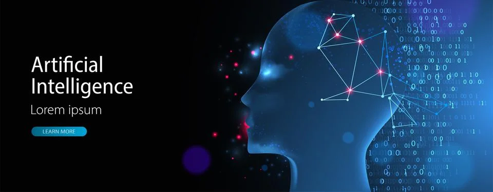 Artificial intelligence (AI) and big data concept. Machine cyber mind.  Humen イラスト素材