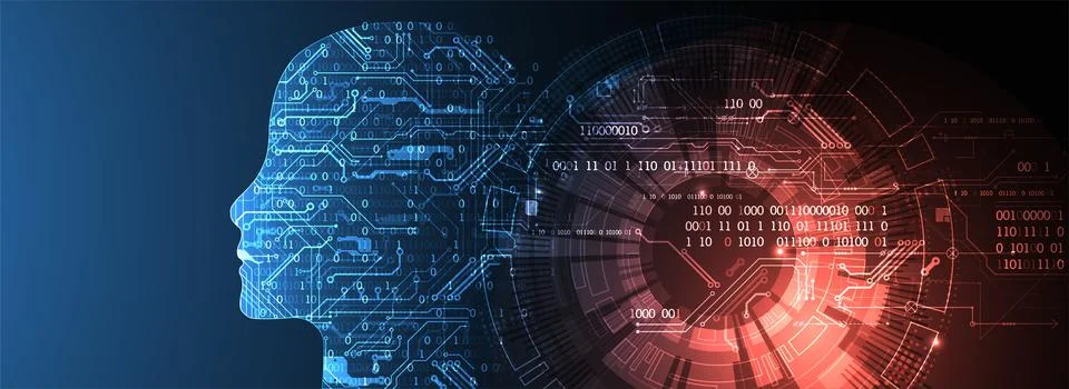 Artificial intelligence (AI) and big data concept. Machine cyber mind.  Humen 스톡 일러스트