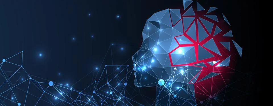 Artificial intelligence (AI) and big data concept. Machine cyber mind.  Humen Stock Illustration
