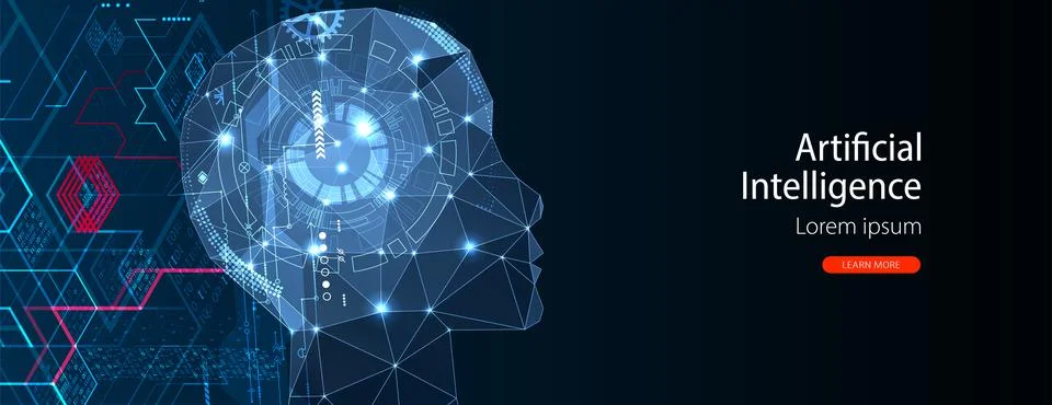 Artificial intelligence (AI) and big data concept. Machine cyber mind.  Humen 스톡 일러스트