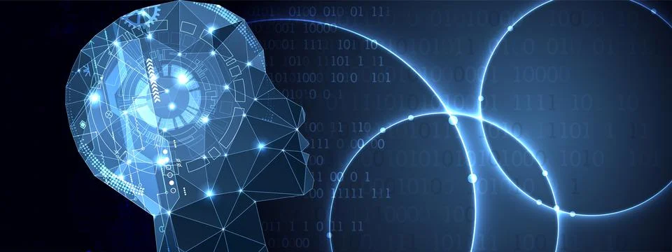 Artificial intelligence (AI) and big data concept. Machine cyber mind.  Humen 스톡 일러스트
