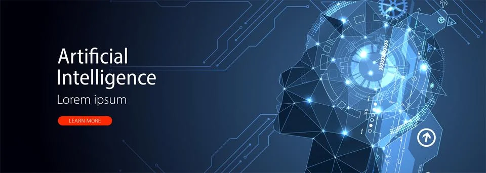Artificial intelligence (AI) and big data concept. Machine cyber mind.  Humen 스톡 일러스트