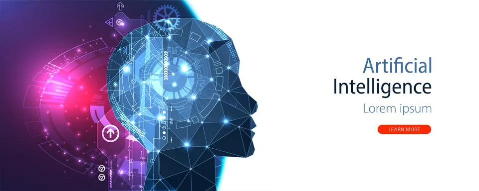 Artificial intelligence (AI) and big data concept. Machine cyber mind.  Humen 스톡 일러스트