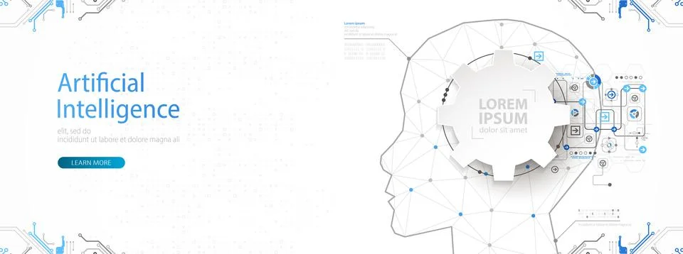 Artificial intelligence (AI) and big data concept. Machine cyber mind.  Humen 스톡 일러스트