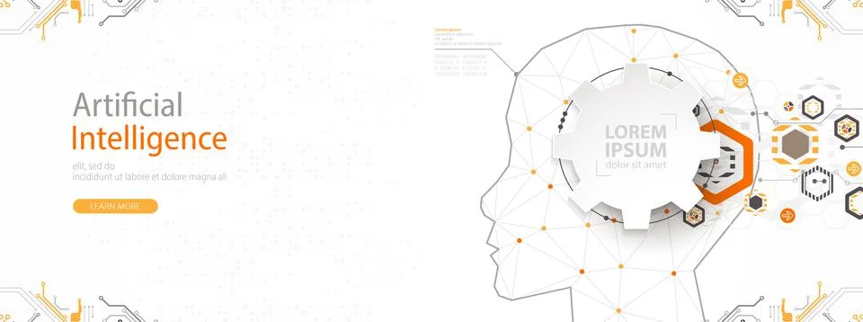 Artificial intelligence (AI) and big data concept. Machine cyber mind.  Humen 스톡 일러스트