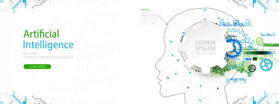 Artificial intelligence (AI) and big data concept. Machine cyber mind.  Humen 스톡 일러스트