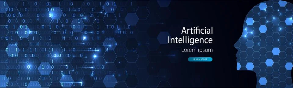 Artificial intelligence (AI) and big data concept. Machine cyber mind.  Humen Stock Illustration