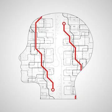 Artificial intelligence (AI) and big data concept. Machine cyber mind. Humen  스톡 일러스트