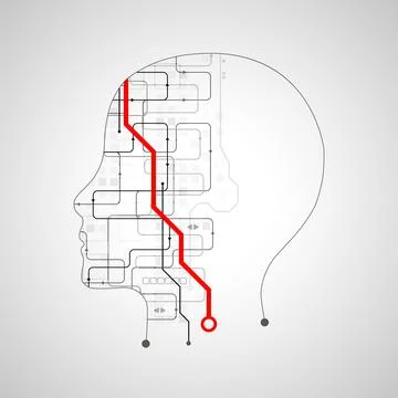 Artificial intelligence (AI) and big data concept. Machine cyber mind. Humen  イラスト素材