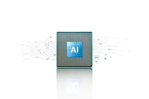 Artificial intelligence AI and machine learning concept. Computer processor Foto stock