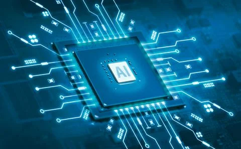 Artificial intelligence AI and machine learning concept. Computer processor Foto stock