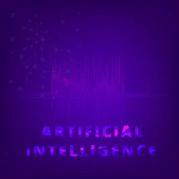 Artificial Intelligence. AI banner with abstract futuristic background. Vecto Stock Illustration
