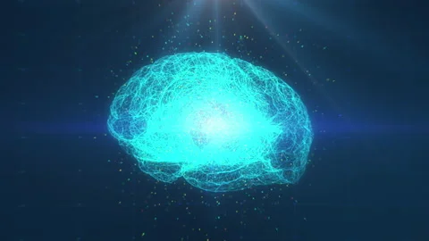 Artificial intelligence (AI). Big data flow analysis, deep learning. Futurist Stock Footage 148064157