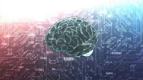 Artificial Intelligence (Ai) Brain Animation, Data Mining, Deep Learning Modern Stock Footage 90248409