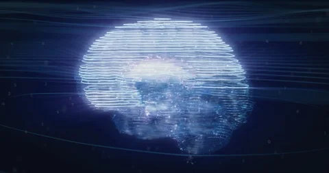 Artificial intelligence AI brain animation data mining science deep learning Stock Footage 101536371