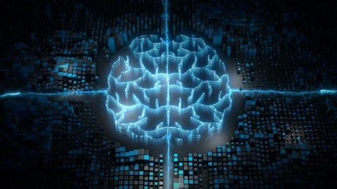 Artificial intelligence (AI) brain animation, big data flow analysis, deep le Stock Footage 117832819
