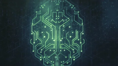 Artificial intelligence (AI) brain animation Video stock 169539333