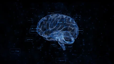 Artificial intelligence AI brain animation, data mining, deep learning modern Stock Footage 314180595