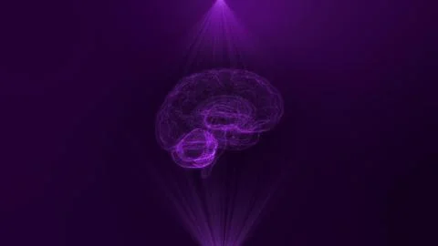 Artificial intelligence (AI) brain animation, data mining, deep learning modern Stock Illustration